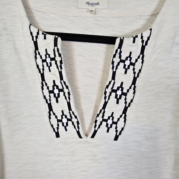 Madewell Box Stitch Slub Top Women's M Cream Boho Western Summer Beach Casual - Picture 3 of 10